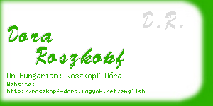 dora roszkopf business card